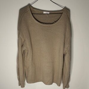 LC Lauren Conrad Beige Scoop Neck Sweater